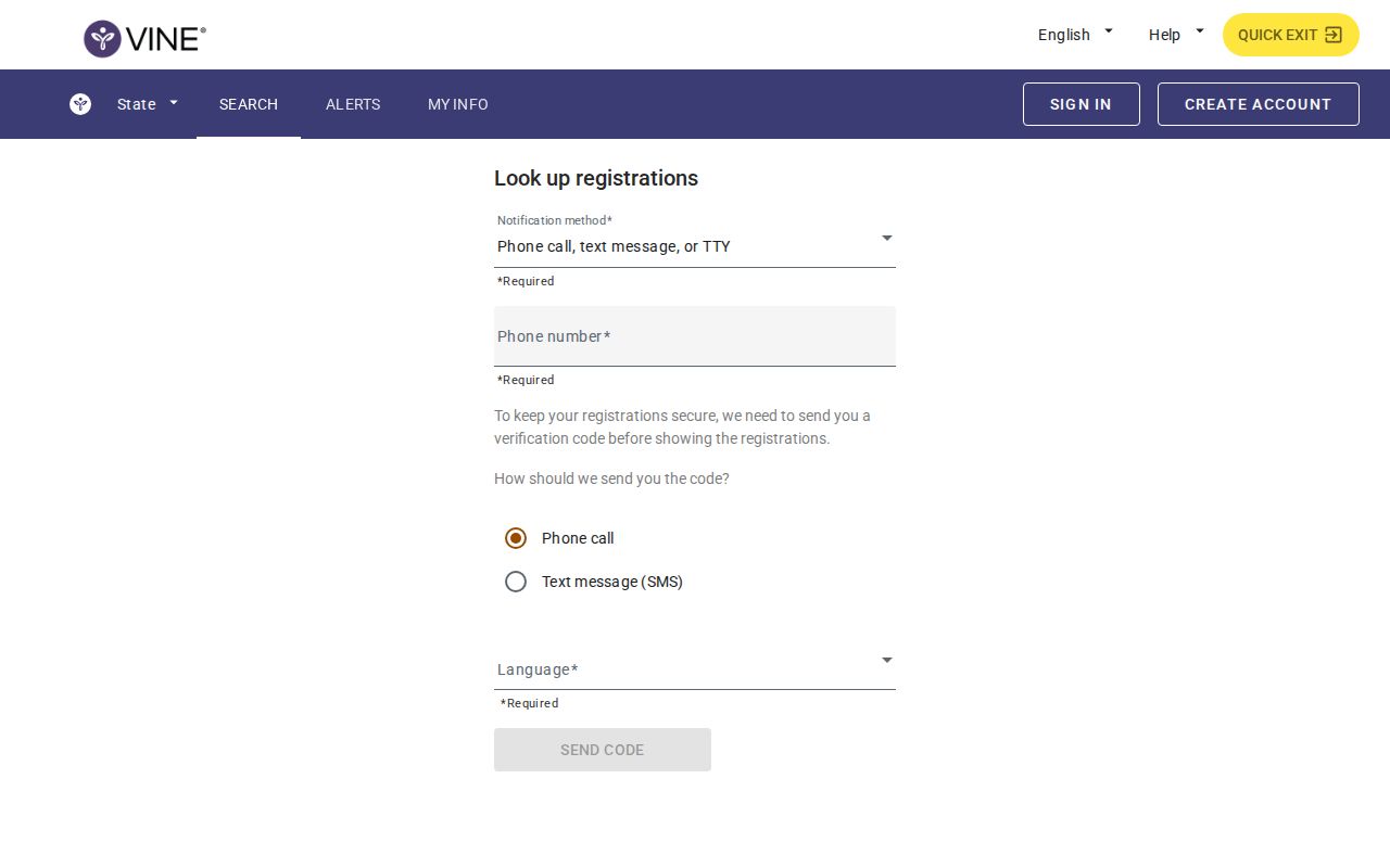 VINELink registration for Jefferson County release and transfer alerts
