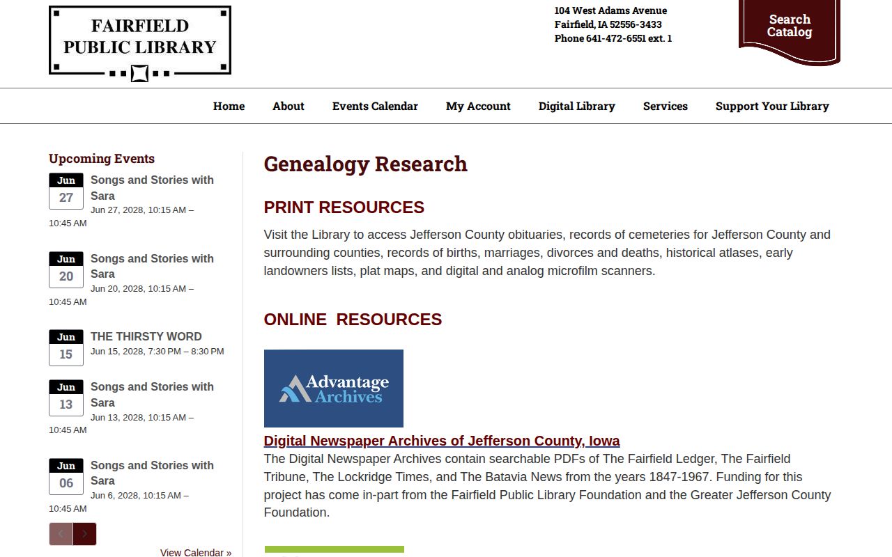 Jefferson County police blotter historical newspaper archive at Fairfield Public Library